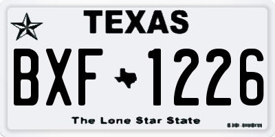 TX license plate BXF1226