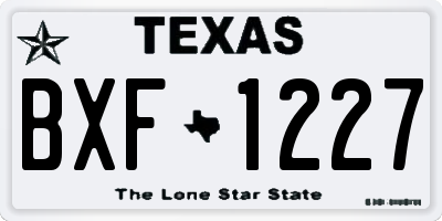 TX license plate BXF1227