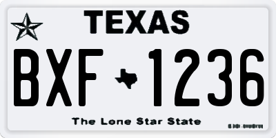 TX license plate BXF1236