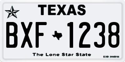 TX license plate BXF1238
