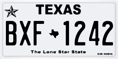TX license plate BXF1242