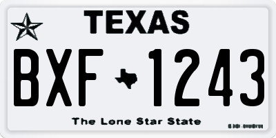 TX license plate BXF1243