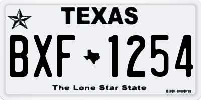 TX license plate BXF1254