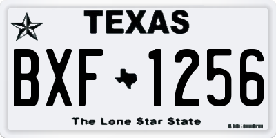 TX license plate BXF1256