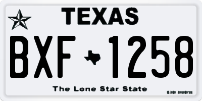TX license plate BXF1258