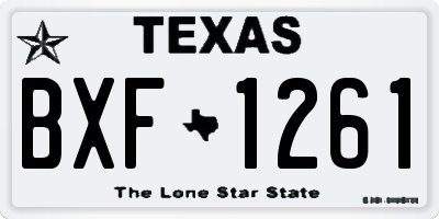 TX license plate BXF1261