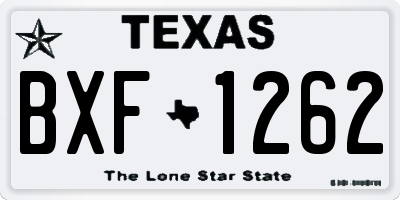 TX license plate BXF1262