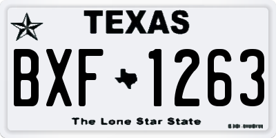TX license plate BXF1263