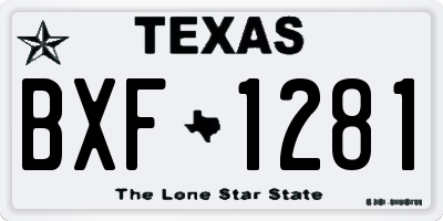 TX license plate BXF1281