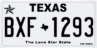 TX license plate BXF1293