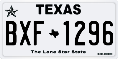 TX license plate BXF1296