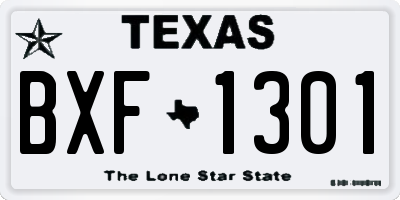 TX license plate BXF1301