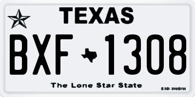 TX license plate BXF1308