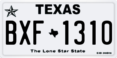 TX license plate BXF1310