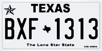 TX license plate BXF1313