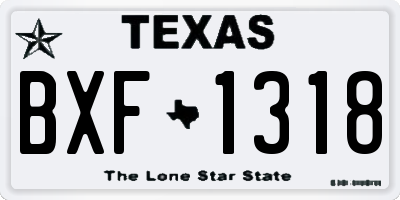 TX license plate BXF1318
