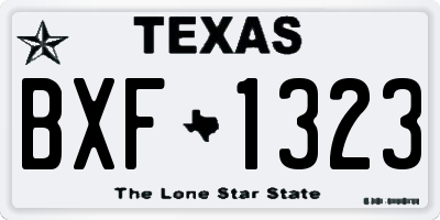 TX license plate BXF1323