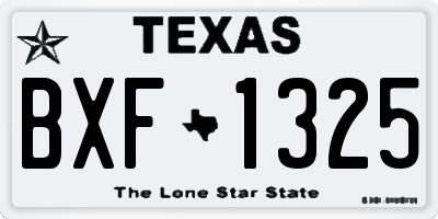 TX license plate BXF1325