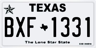 TX license plate BXF1331