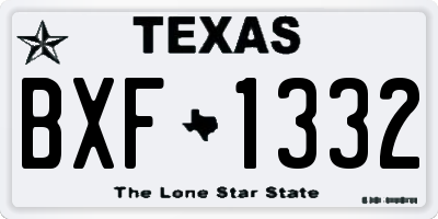 TX license plate BXF1332