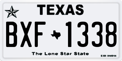 TX license plate BXF1338