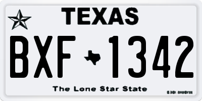 TX license plate BXF1342