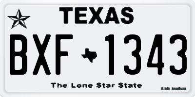 TX license plate BXF1343