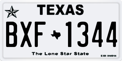 TX license plate BXF1344