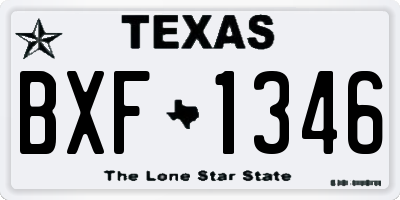 TX license plate BXF1346