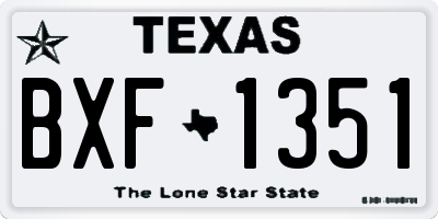 TX license plate BXF1351