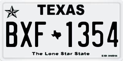 TX license plate BXF1354