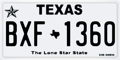 TX license plate BXF1360