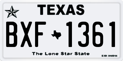 TX license plate BXF1361