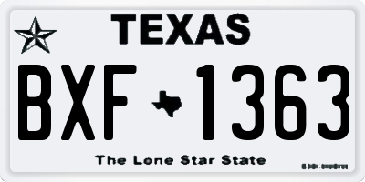 TX license plate BXF1363