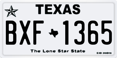 TX license plate BXF1365