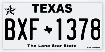 TX license plate BXF1378