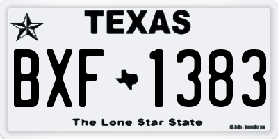 TX license plate BXF1383