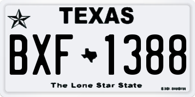 TX license plate BXF1388