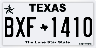 TX license plate BXF1410