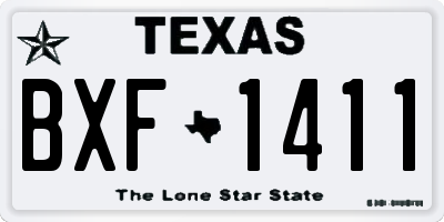 TX license plate BXF1411