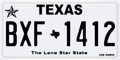 TX license plate BXF1412