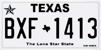 TX license plate BXF1413