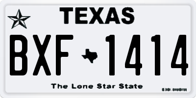 TX license plate BXF1414