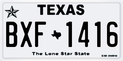 TX license plate BXF1416
