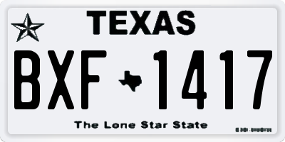 TX license plate BXF1417