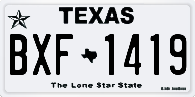 TX license plate BXF1419