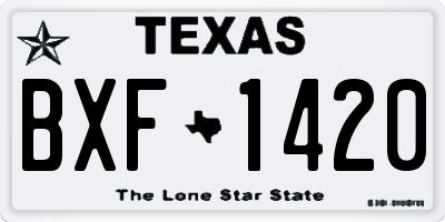 TX license plate BXF1420