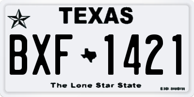 TX license plate BXF1421