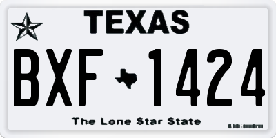 TX license plate BXF1424