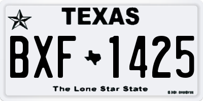 TX license plate BXF1425